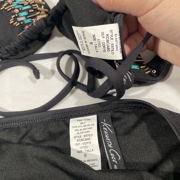 EUC Kenneth Cole [ Small ] LEGGO MY DECO Beaded Tri Top & Bikini Bottom‎ - Picture 11 of 12